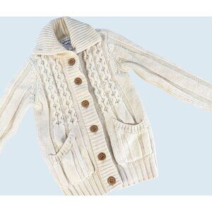 Vintage BAMBERGER'S Wool Cream Cardigan Sweater 70s / 80s Sz S